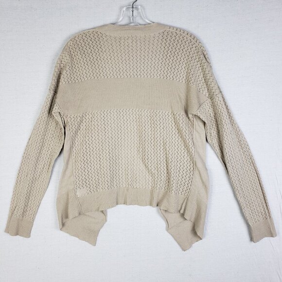 Pete & Greta Johnny Was Cardigan Open Front Lightweight Knit Cotton size L Ivory - Picture 5 of 10